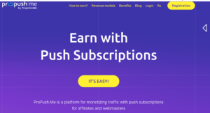 Propush ad Network Earn with Push Subscriptions